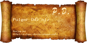 Pulger Döniz névjegykártya
